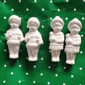 4 Frozen CharlottesWhite Porcelain Doll Figurines Set